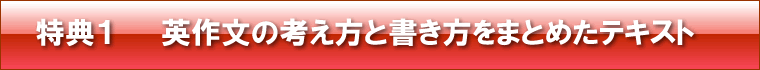 特典1 英作文の考え方と書き方をまとめたテキスト
